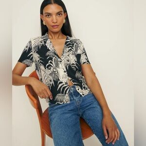 Reformation The Cuba Top in Black White Size L